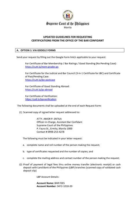 UPDATED GUIDELINES FOR REQUESTING CERTIFICATIONS .